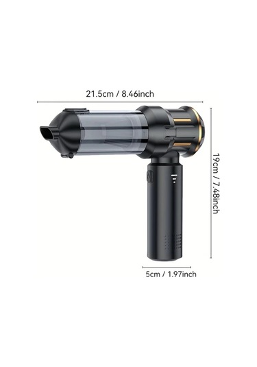 Fochsia Black Golden Kablosuz Şarjlı Yüksek Güçlü El Süpürgesi Ev Araç Toz Toplayıcı Üfleyici