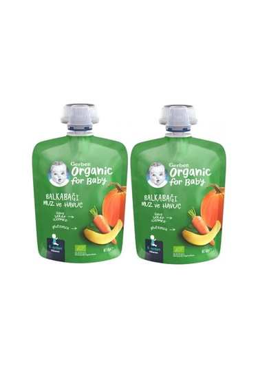 Gerber Organik Muzlu ve Havuçlu Balkabağı Püresi 2 x 90 G