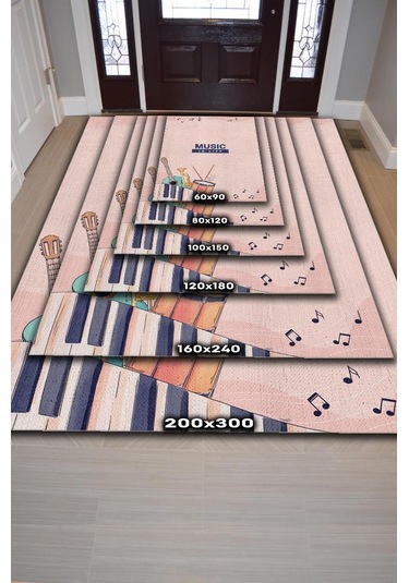 Homshtag Hayatım Müzik Art Müzik Halısı Müzik Sever Halısı Çok Renkli