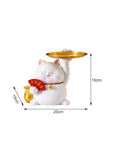 Suntek Kumbara Servis Tepsisi Yatak Odası Düzenleyici Süs Kedi