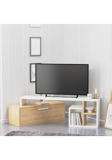 Lagomood Karamel Tv Standı Meşe-beyaz