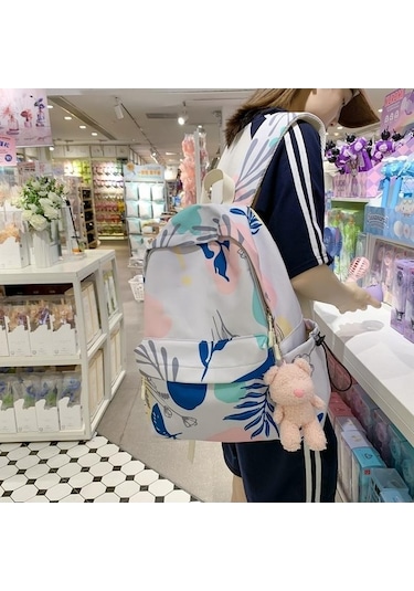 Dancemonkey Sırt Sırt Pembe Okul Öğrenci Kapasiteli Kadın Graffiti Çantası Çantası Çantası Büyük Baskı Zb Pembe