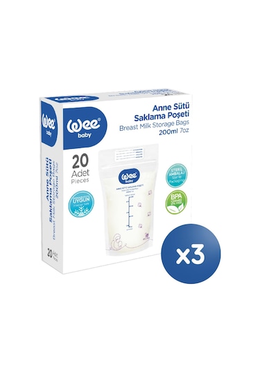 Wee Baby Süt Saklama Poşeti Seti (20x3 60 Adet)