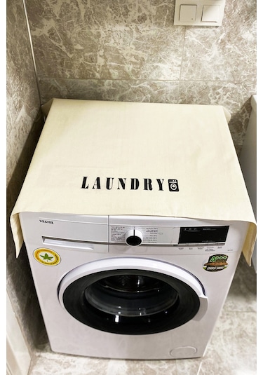 Çamaşır Makinesi Örtüsü Krem