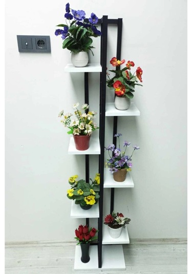 7 Raflı,dikey Saksılık,çiçeklik,metal Gövdeli Suntalam