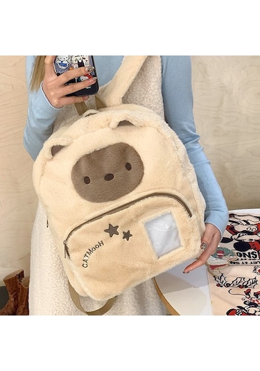 Charhp&kejnt Resmi Otantik Yeni Yavru Kedi Peluş Sırt Çantası Sevimli Büyük Kapasiteli Okul Çantası Komik Sırt Çantası Diğer