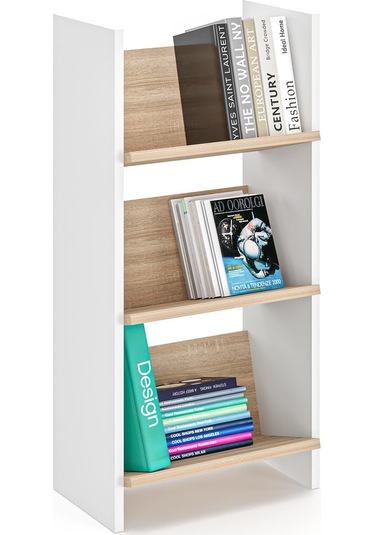 Derga 3 Raflı Kitaplık Beyaz - Meşe