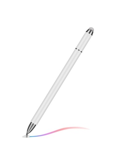 Rogfer Jb03 Akıllı Tabletler Ve Cep Telefonları İçin Evrensel Manyetik Kalem Başlığı Fiber Kumaş Tükenmez Kalem 3'ü 1 Arada Stylus Kalem Beyaz