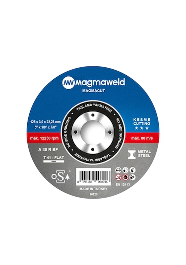 Magmacut Kesme Tası-düz 125 X 3.0 X 22 mm