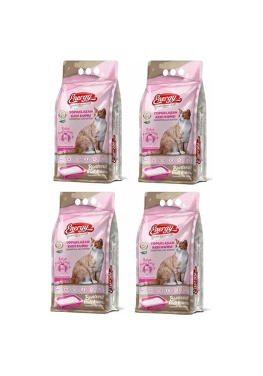 Energy Bebek Pudralı İnce Topaklaşan Bentonit Kedi Kumu 4 x 5 L