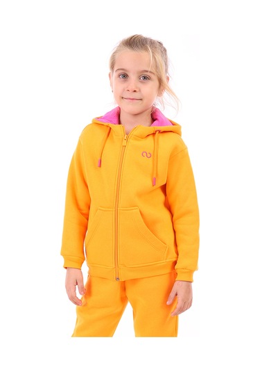 Toontoy Unisex Çocuk Nakışlı Hırka Oranj