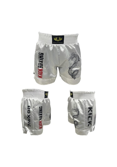 Dijital Baskılı Kick Boks Şortu - Antrenman Ve Müsabaka Şortu Beyaz