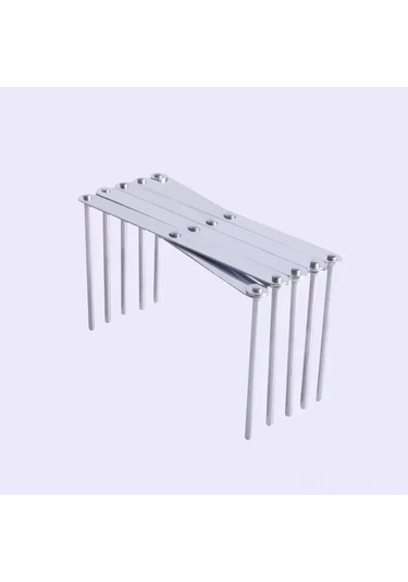 Xiyyadms Stainless Steel Çok Amaçlı Genişletilebilir Tabak Rafı - 7 Katlı, Ayarlanabilir Bölmeli, Mutfak Tabak-lid-yemek Tabağı Organizatörü Gümüş