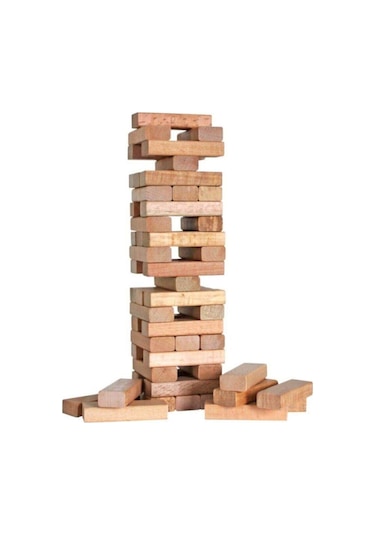 Doğal Ahşap Denge Oyunu Kule Oyunu 54 Parça Jenga