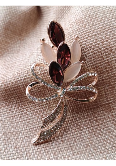 Villovatik Çiçek Şeklinde Modaya Uygun Broş 177071750 Altın Rengi