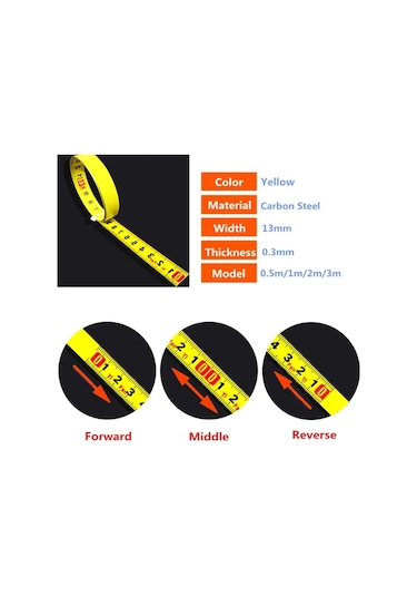 C-forward-3 Renk 0.5 1 2 3m Kendinden Yapışkanlı Gönye Testere Parça Bantları Ölçü Desteği Metrik Çelik Cetvel Ahşap Metal Cam İçin Bant Ölçümleri