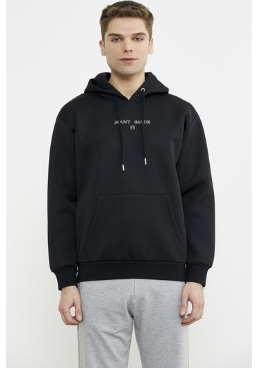 Sementa Oversize Kapüşonlu Sweatshirt - Siyah Siyah
