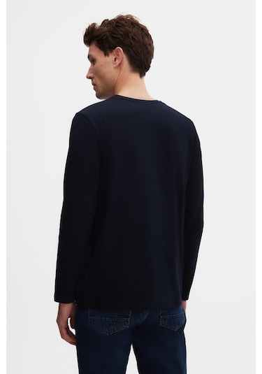 Ds Damat Slim Fit Lacivert Bisiklet Yaka %100 Pamuk Nefes Alabilen Uzun Kollu Body T-shirt 4hc14ort0007m 101