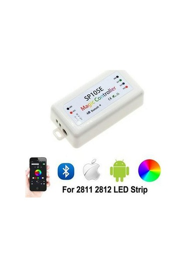 Ws2811/2812b İçin Sp105e Bluetooth Led Şerit Kontrol Cihazı, 5-24v, Uzaktan Kumanda Ve At Yarışı Efektleri İçin Uygulama İle. Diğer