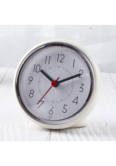 Primepickings Banyo Duvar Saati, Su Geçirmez Vantuz Sessiz Çalışmayan Saatler Masa Yatak Odası Ev Ofis Okul A