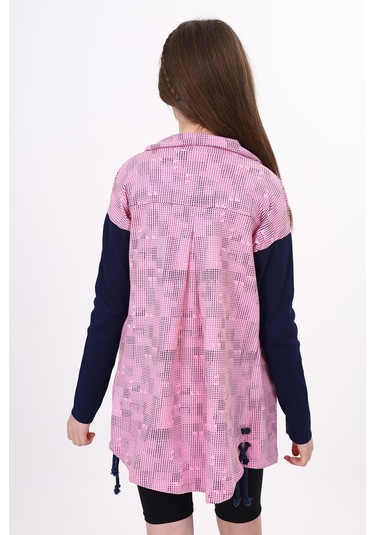 Toontoy Kız Çocuk Komple Baskılı Hırka Pembe