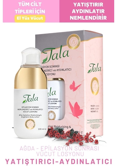 Tala Epilasyon Sonrası Nemlendirici Losyon Aydınlatıcı Vücut Losyonu 100 ML