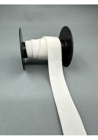 2 Cm Likralı Esnek Kadife-5 Metre-beyaz