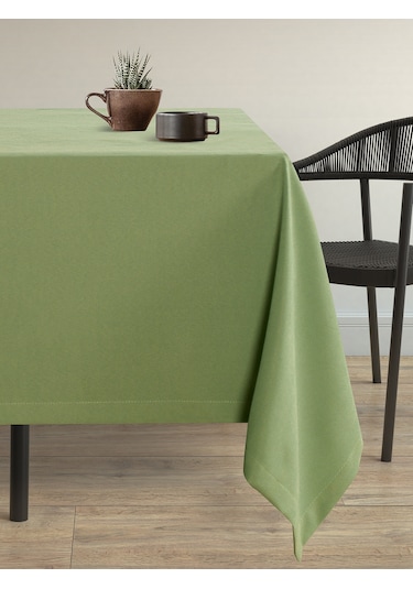 Kadife Dokulu Tatlı Yeşil Dertsiz Masa Örtüsü Tatlı Yeşil