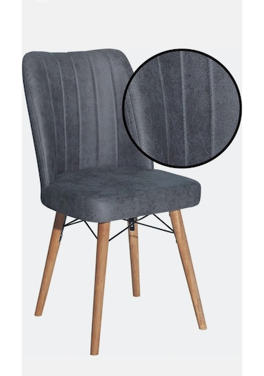 Kaliteli 2 Adet Kare Gold Mutfak Salon Sandalyesi Antrasit - Gri