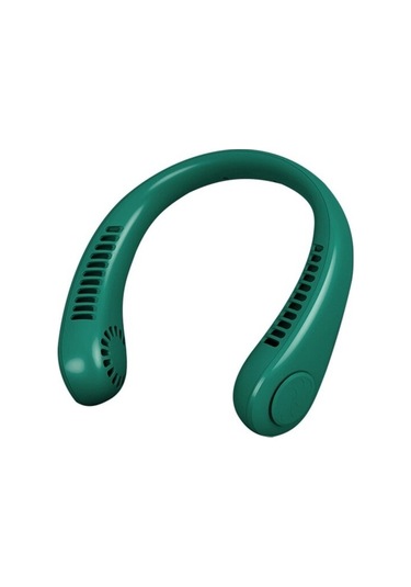 Taşınabilir Asılı Boyun Fanı Usb Şarj Edilebilir Bladeless Mute Fanlar 9221 Yeşil