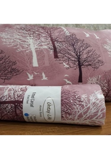 Üntaş Life Çift Kişilik Lastikli Çarşaf + Yastık Kılıfı Pembe 2 Adet Pembe