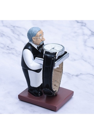 Tongxida Küçük Eski Butler + Siyah Kapak Saat Rafı, Dekoratif Süsler Standı