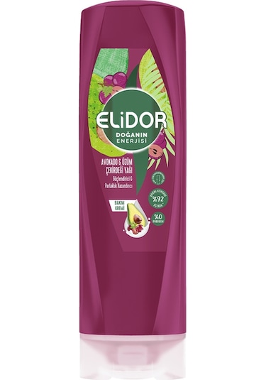 Elidor Doğanın Enerjisi Avokado ve Üzüm Çekirdeği Yağı Saç Bakım Kremi 350 ML