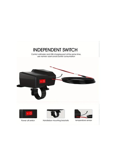 Honeybeeshop 1 Bilgisayar Drag 3 Motosiklet Şarj Cihazı Dijital Ekran Çift Usb Araç Şarj Aleti 5v3a İphone Huawei İçin