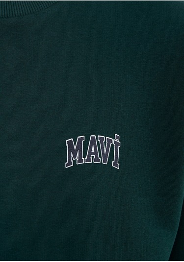 Mavi - Mavi Logo Baskılı Yeşil Sweatshirt 0611716-81570 Yeşil