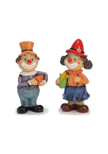 Lüks 6 Lı Polyester Palyaço Biblo Seti Dekoratif Obje Ev Ofis Hediyesi Vitrin Konsol Süsü Set 6