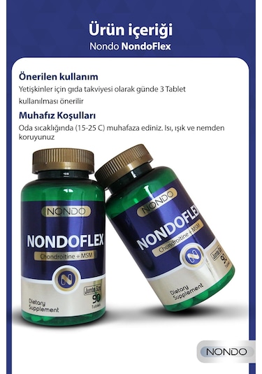 Nondo Flex 90 Tablet Jumbo Boy Glukozamin Glucosamine Kondrotin Msm Tip 2 Kolejen Akgünlük Ekstresi