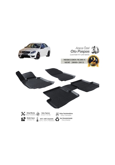 3d Paspas Siyah Mercedes C Serisi W204 2008-2015