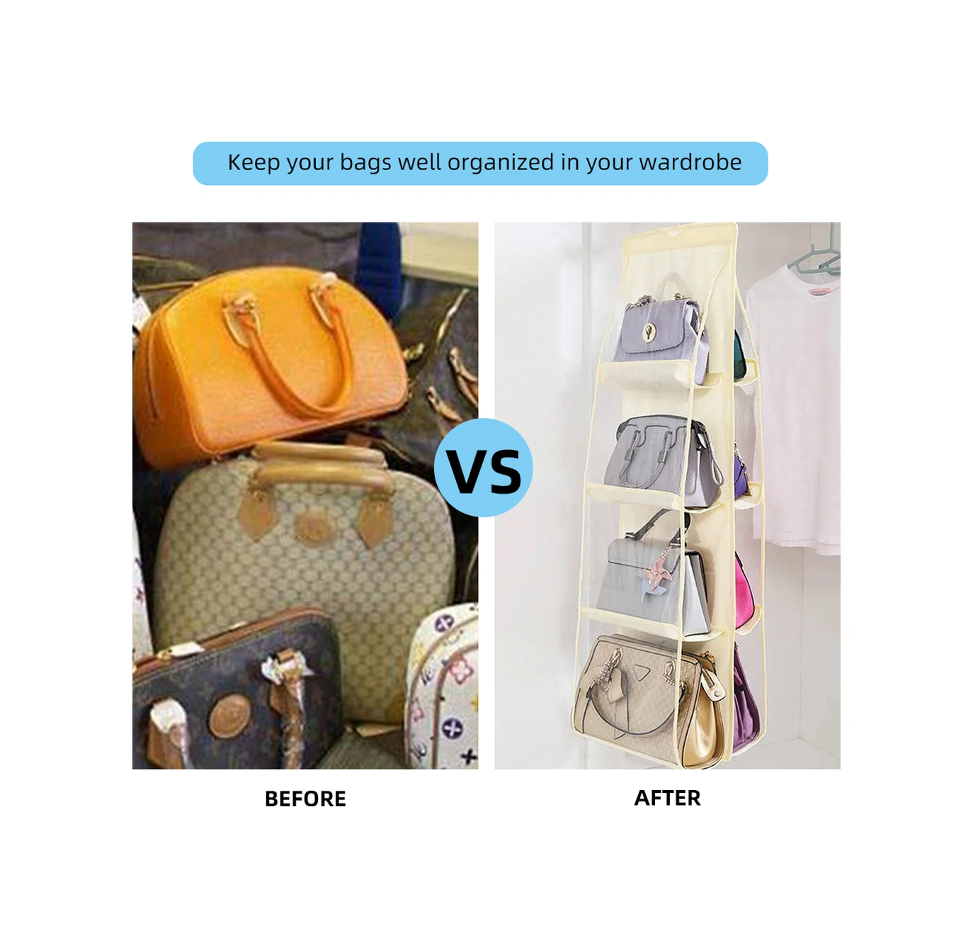 Moveevo Bej 4 Katlı 8 Cepli Çanta Düzenleyici, Növen Kumaş & Pvc, Döner Kanca, Görünür Tasarım, Dolap/kapı Asılı Ev Çanta Saklama Çantası Bej Moveevo Bej 4 Katlı 8 Cepli Çanta Düzenleyici, Növen Kumaş & Pvc, Döner Kanca, Görünür Tasarım, Dolap/kapı Asılı Ev Çanta Saklama Çantası Bej