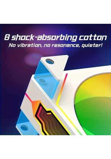 Dashanshop Prısm Iv Pro 120mm Beyaz Ters Yaprak Argb Pwm Kasa Fanı 1650rpm Senkronizasyon