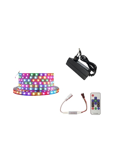 WS2812B ARGB Pixel Şerit LED 5VOLT 5m RF Kontrol Devresi+Adaptör