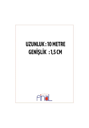 Final Düğme 1,5 Cm X 10 Metre Beyaz Geniş Yassı Lastik Bel, Paça, Don Ve Elastik Bant İçin