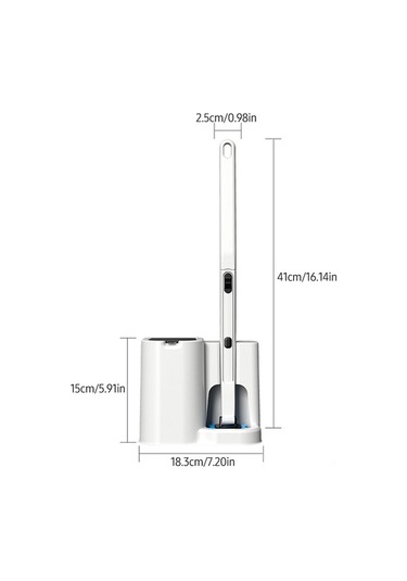 Novahub Yıkanabilir Fırça Başlı Tuvalet Fırçası - Derin Temizlik Fırçası Beyaz Pratik Ve Değiştirilebilir Solution Beyaz