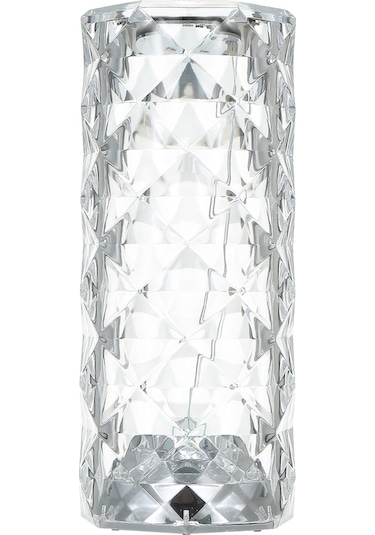 Akrilik Elmas Masa Lambası Usb Şarj Edilebilir Kristal Başucu Gece Lambası Dekoratif Yatak Odası Gece Lambası Şeffaf