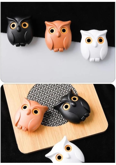 Youmex Duvar Tipi Baykuş Desenli Manyetik Anahtar Tutucu - Kolay Kurulum, Akıllı Göz Mekanizması, Ev Dekorasyonu İçin Fonksiyonel Organizer Kahverengi