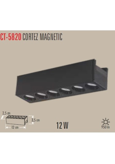 Cata Ct 5820 12w Cortez Magnetıc Spot 3200k Gün Işığı