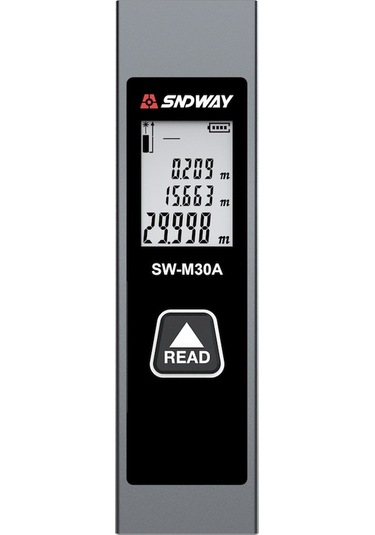 Taşınabilir Lazer Mesafe Ölçer, 30m Hassasiyet, Şarj Edilebilir, Alüminyum Gövde, İç Mekan Kullanımı İçin