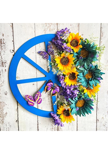 Suntek Çelenk Yapay Ayçiçeği Masa Centerpiece Tüm Yıl