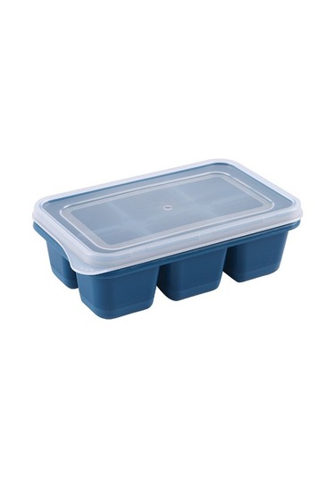 Besthome1 Esnek Tabanlı 6'lı Silikon Buz Kalıbı Seti - Kare Ve Yuvarlak, Uygun Herkes İçin, Kırmızı-mavi-gri 3 Renkli Paket Çok Renkli