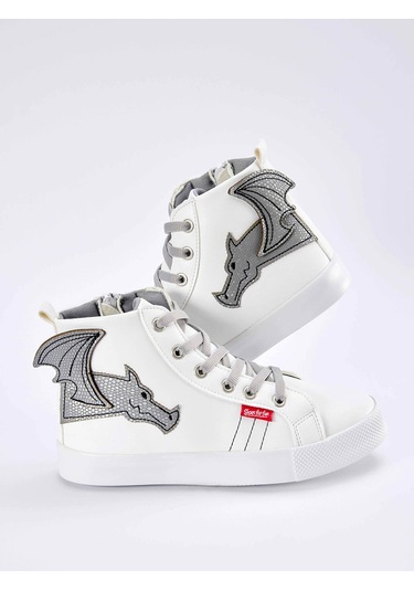 Denokids Ejderha Erkek Çocuk Beyaz Sneakers